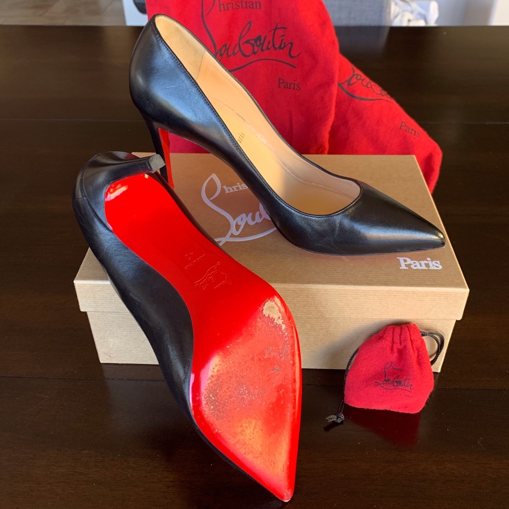 PIGALLE 85 NAPPA SHINY BLACK CHRISTIAN LOUBOUTIN